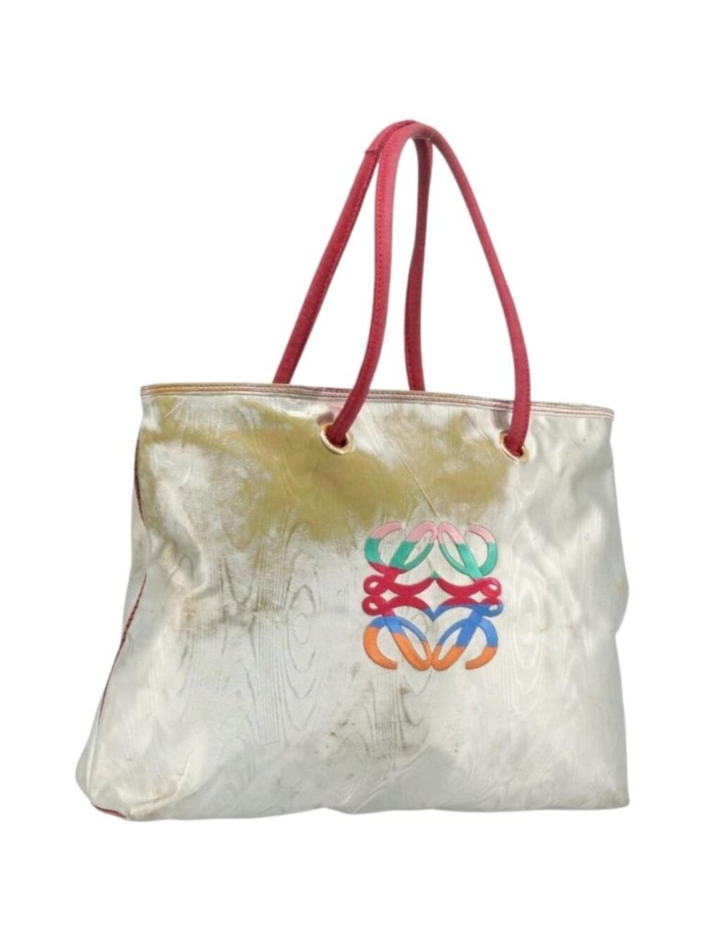 LOEWE Tote Bag Nylon Silver Gold